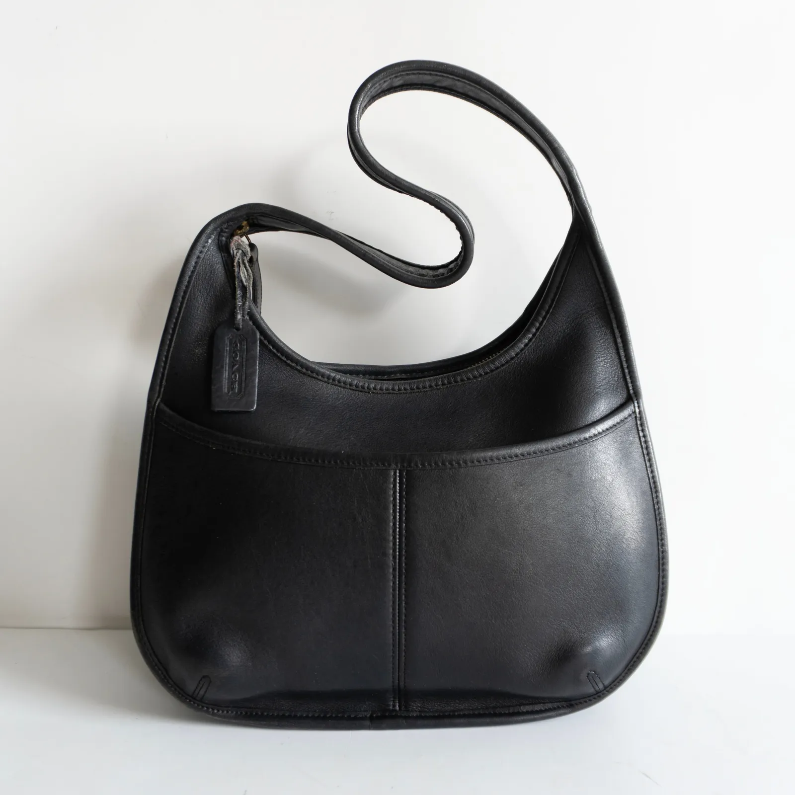 美品】OLD COACH【ホーボー/ワン ショルダーバッグ】 ブラック レザー 