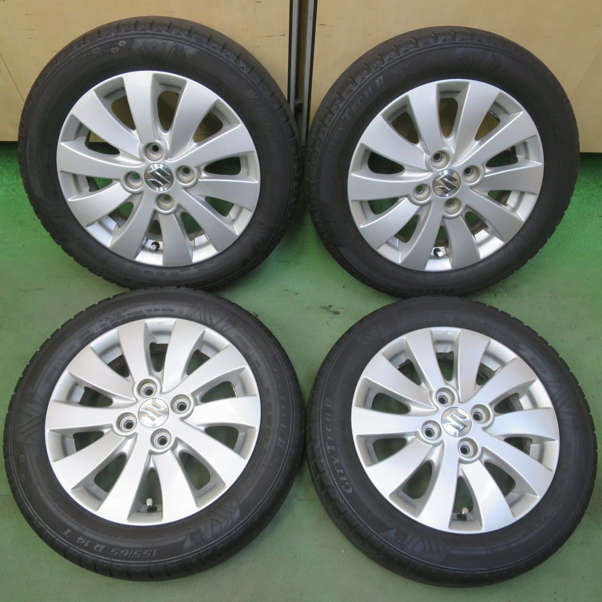 4本価格◎スズキ MK32S スペーシア カスタム 純正 155/65R14 バイキング CITYTECHⅡ 14インチ PCD100/4H◎6072801イノ 16,644円