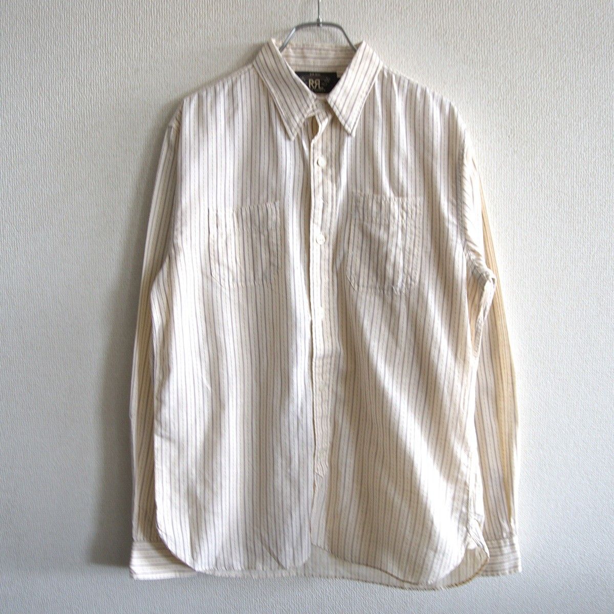 【名作】RRL【STRIPE WORK SHIRTS】S ストライプ ワークシャツ ダブルアールエル 26070639