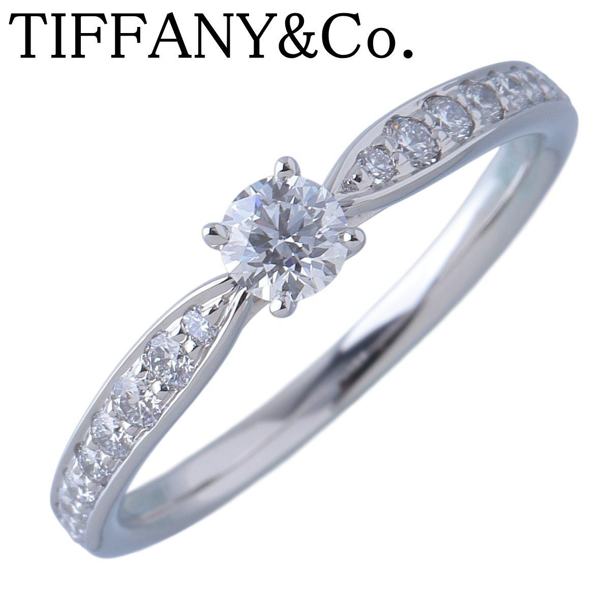 ティファニー ハーモニー リング ダイヤ0.19ct 11号 PT950 ショップカード(2014年) 新品仕上げ済 TIFFANY【26949】