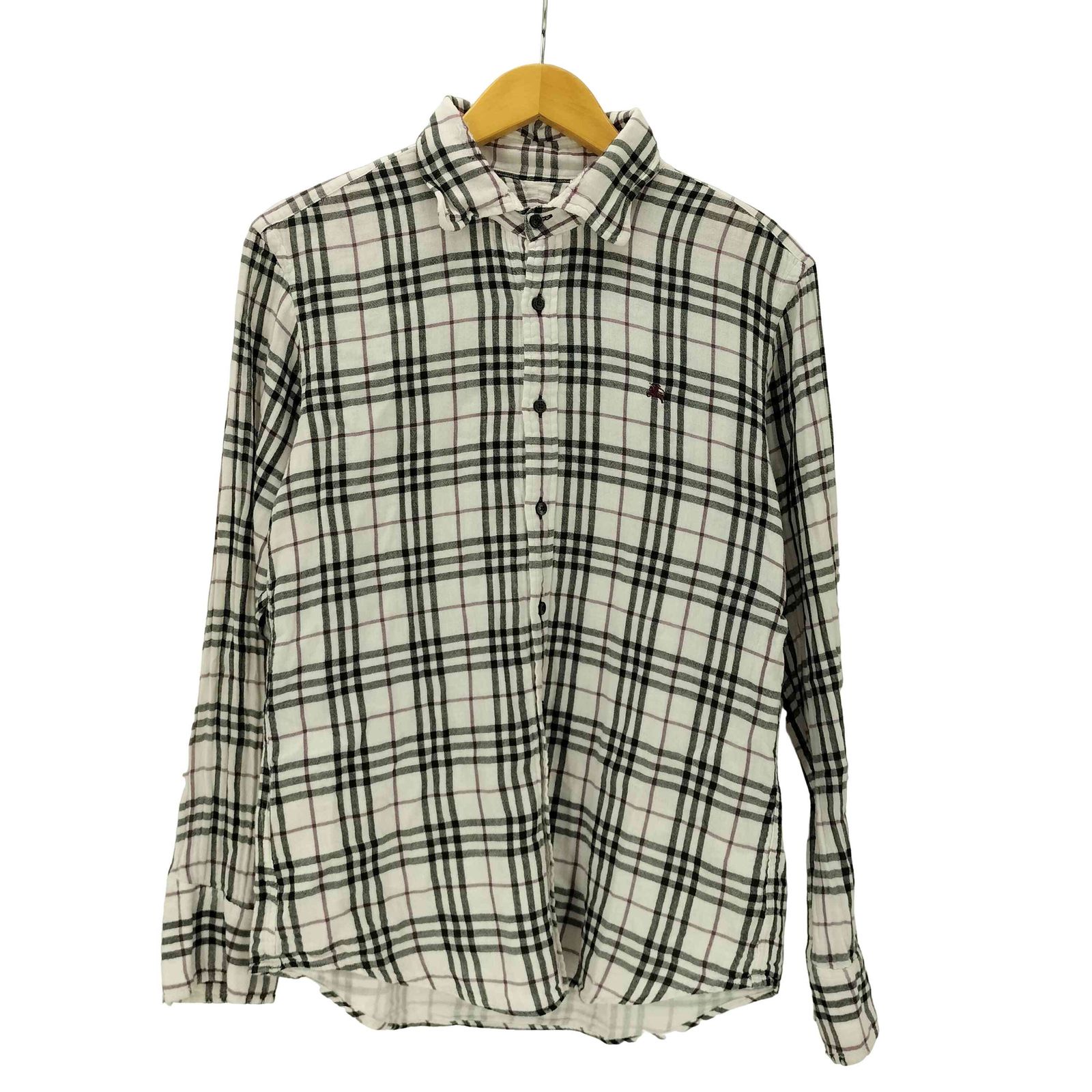 バーバリーブラックレーベル BURBERRY BLACK LABEL Nova Check Dress Shirt ホースロゴ刺繍 ノバチェック L/S フランネル ドレス シャツ メンズ 2 8,617円