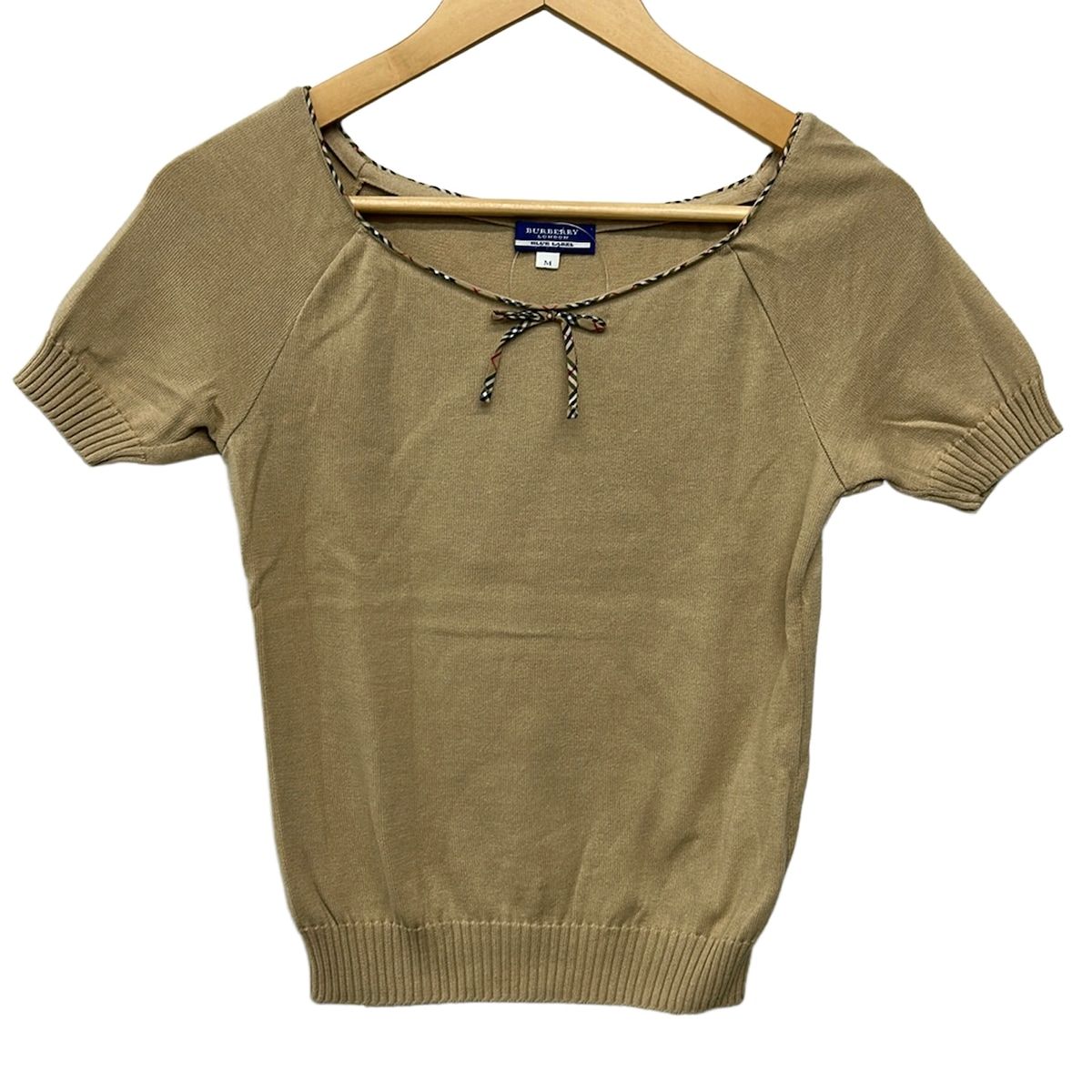 Burberry Blue Label(バーバリーブルーレーベル) 半袖セーター サイズM レディース美品 - ベージュ