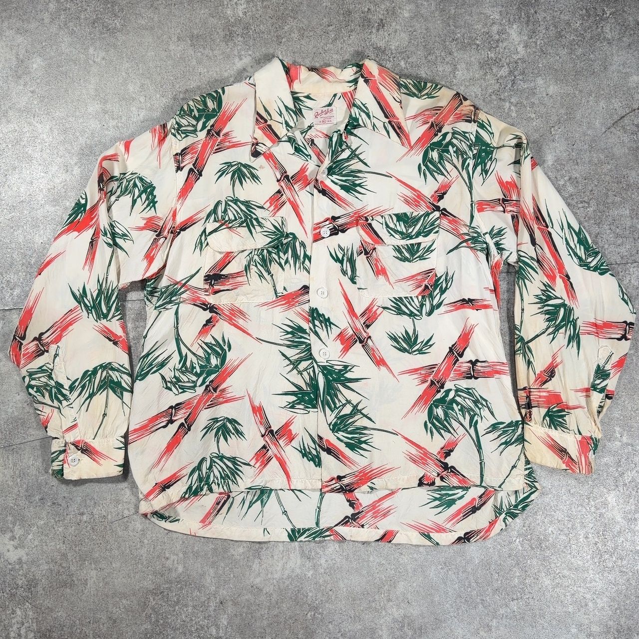 ～50's RANDOM WEAR ハワイアンシャツ banboo 16 ML 16 1/2 長袖シャツ アロハシャツ ヴィンテージ vintage