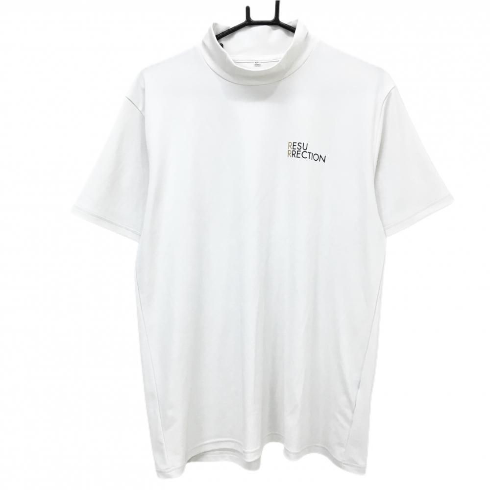 【超美品】レザレクション 半袖ハイネックシャツ 白 胸ロゴプリント メンズ XL ゴルフウェア Resurrection 6,995円