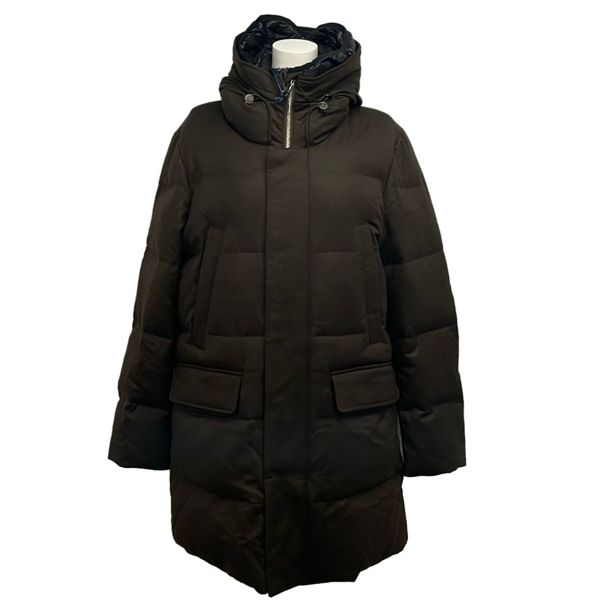 MONTECORE(モンテコーレ) ダウンコート サイズ46 XL メンズ美品 - ダークブラウン×黒 長袖/ジップアップ/ライナー着脱可/冬