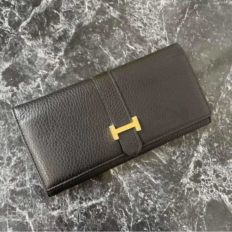 H and H イタリア製 本革 長財布 黒 イタリアンレザー