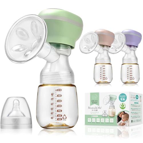 Mama＆Me?【産婦人科医が監修した 搾乳機 】【全パーツ消毒ｘ洗浄可】【３つのモードｘ強さ９段階】 さく乳器 電動 電動搾乳器 【超軽量286g?持ち運べるコードレス】【静音設計45db?ドイツ製の哺乳瓶】食品衛生法の試験に適合【ピスタチ 7b424413