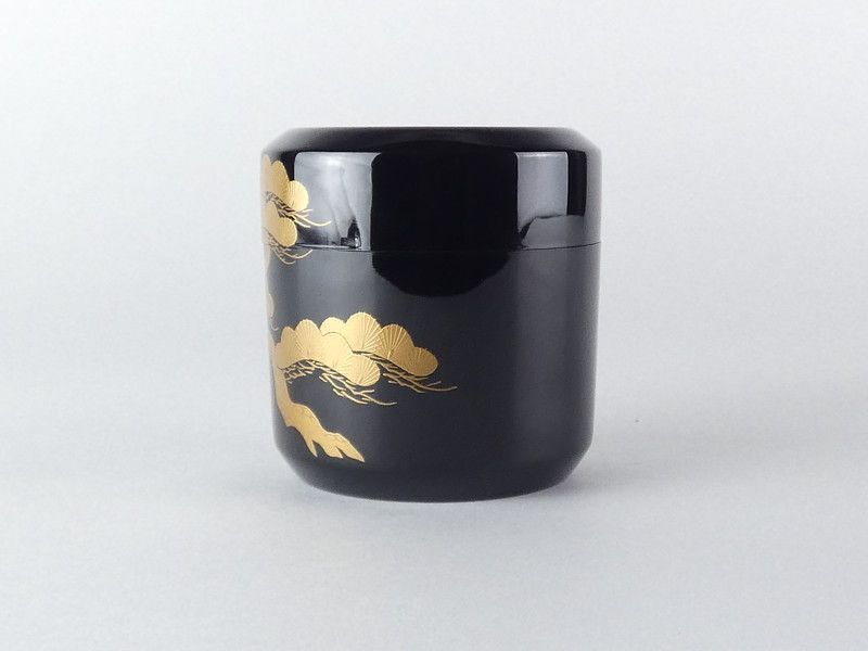中谷隆佳「日の出鶴蒔絵 雪吹」共箱 保証品 茶道具 /R(tn19)