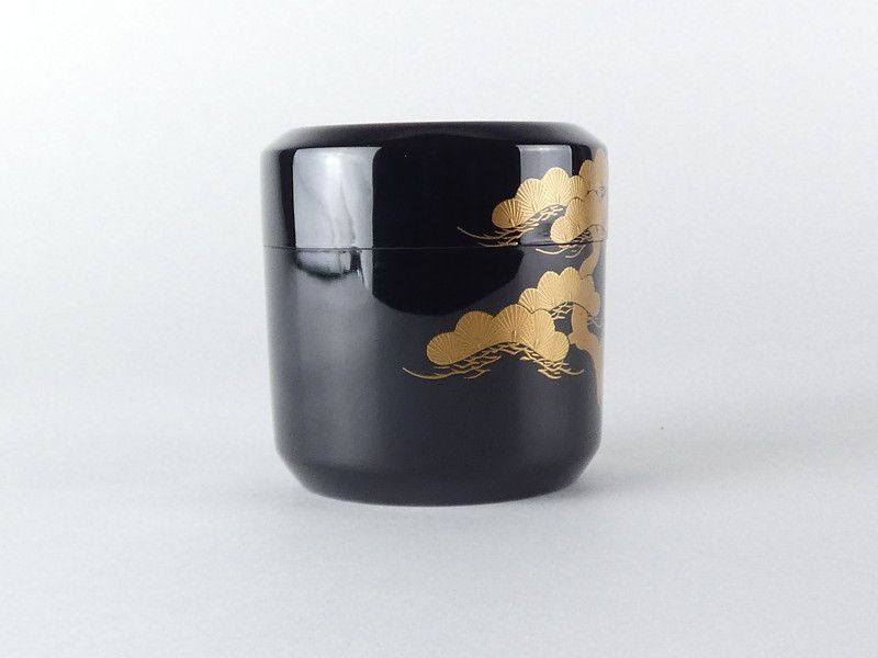 中谷隆佳「日の出鶴蒔絵 雪吹」共箱 保証品 茶道具 /R(tn19)