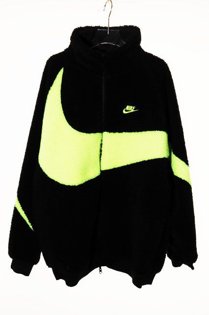 ナイキ NIKE BIG SWOOSH FULL ZIP BOA JACKET BLACK XL BQ6546-017 ビッグ スウッシュ ボア ジャケット ブラック 【ブランド古着ベクトル】【中古】●260803