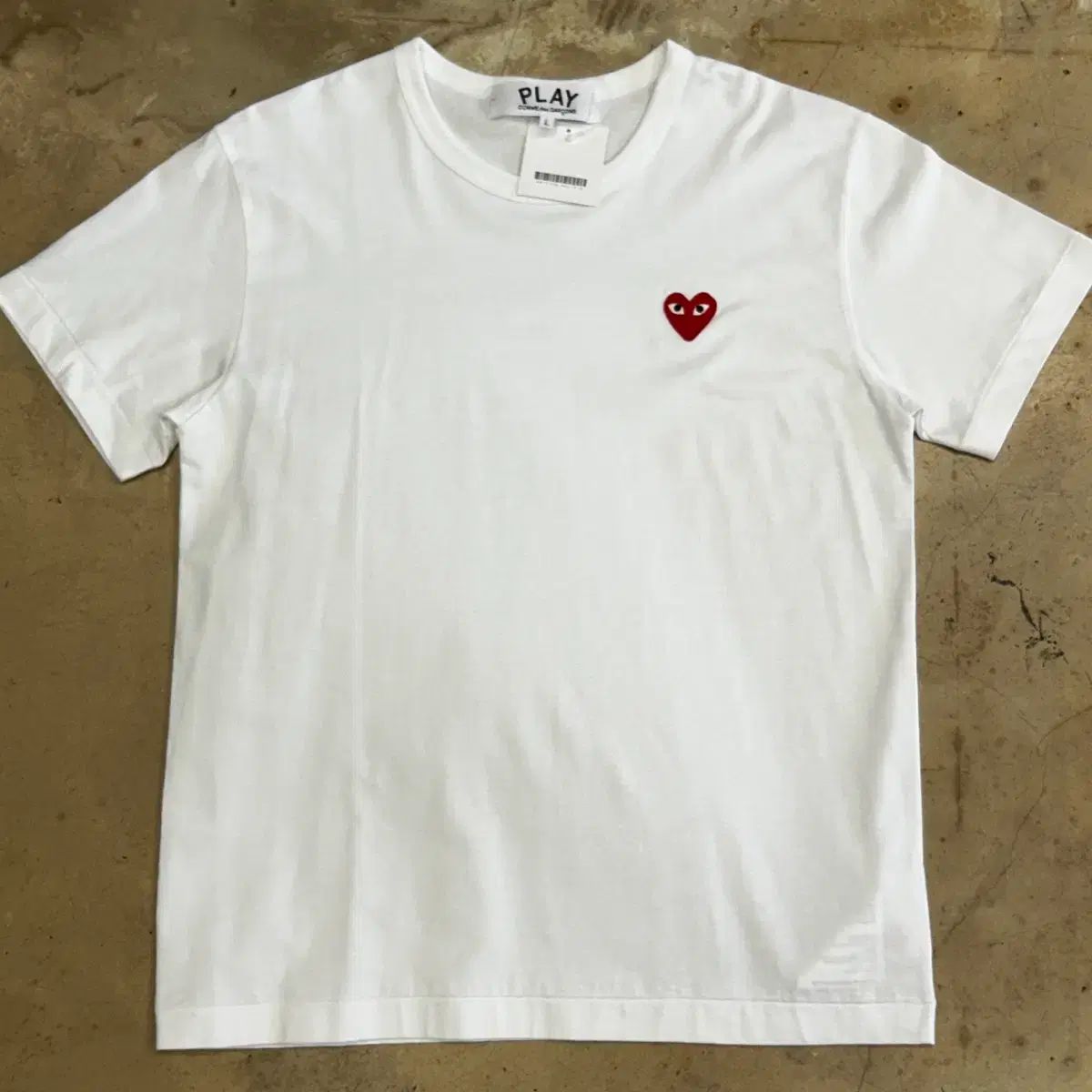 新品 コム・デ・ギャルソン レッド ハート ワッペン 半袖Tシャツ L