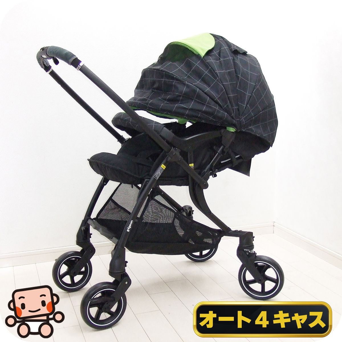 【プレミアムおさがり】美品 フレーム新品 ベビーカー ピジョン ランフィ RB1Z Pigeon Runfee シングルタイヤ 1カ月から3歳 中古ベビーカー【A.美品】
