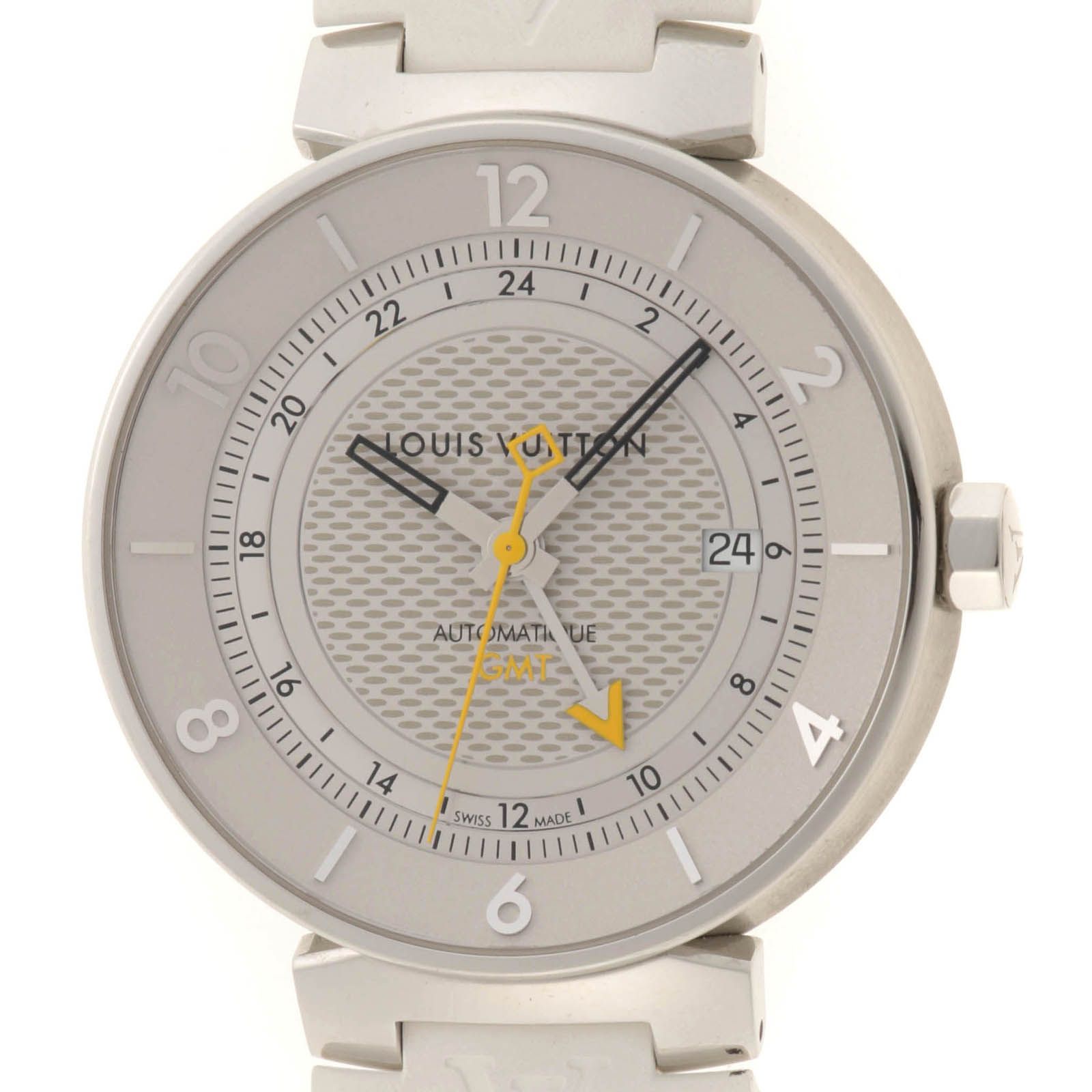 LOUIS VUITTON ルイ・ヴィトン タンブール ムーン GMT Q8D31 腕時計 ステンレススチール/ラバー シルバー文字盤 自動巻き メンズ 現状販売【中古】472 103,950円