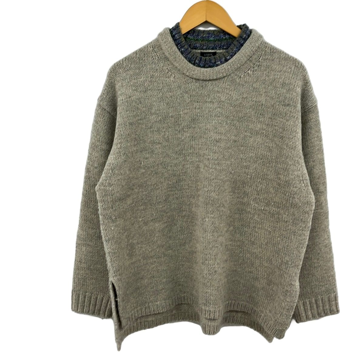 LOEFF(ロエフ) 長袖セーター レディース ライトグレー×ブルー×マルチ クルーネック 5,913円