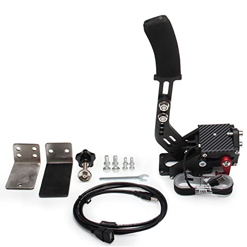 VEHSUN サイドブレーキ PC ハンドブレーキ USB ロジクール G25 G27 G29 T300 T500 G923 G920 WRC9に対応 64ビット シミュレーション レーシングゲーム用 アルミ製 クランプ付き ブラック★ df73183c