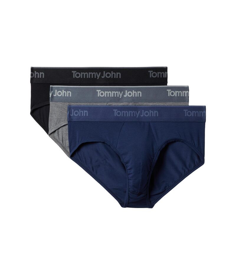 トミージョン メンズ アンダーウェア ブリーフパンツ Tommy John Second Skin Modal Brief 3pack Black Medium H ブラック