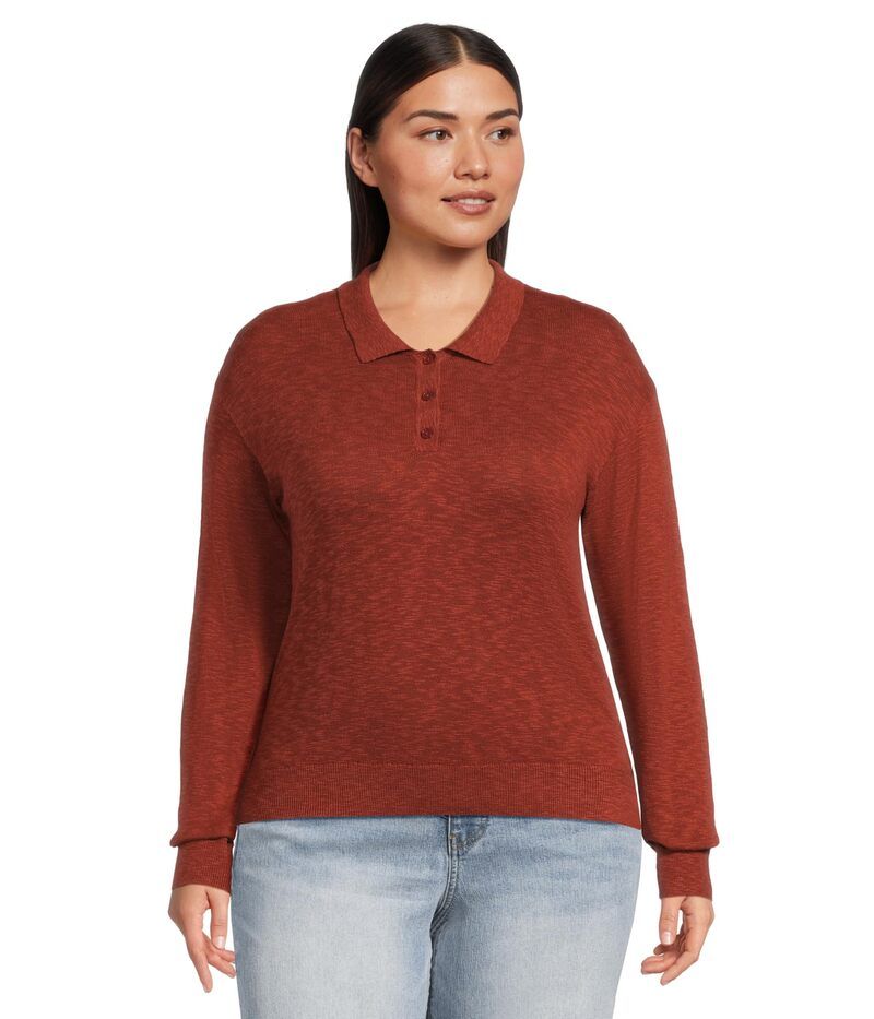 モッドドック レディース アウター ニット・セーター ポロシャツ Mododoc Long Sleeve Polo Sweater Cider 11,146円