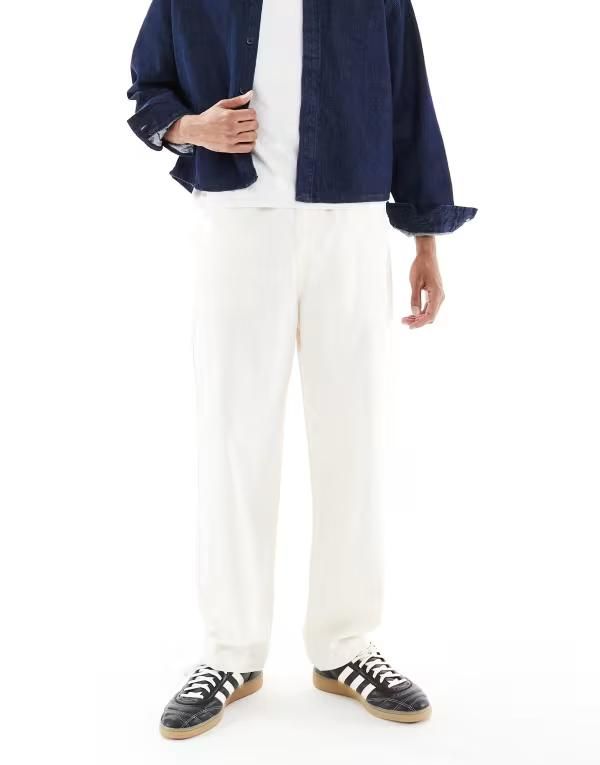 ファーラー メンズ ボトムス カジュアルパンツ パンツ Farah Greenport drawstring pants in ecru Ecru エクリュ 15,895円