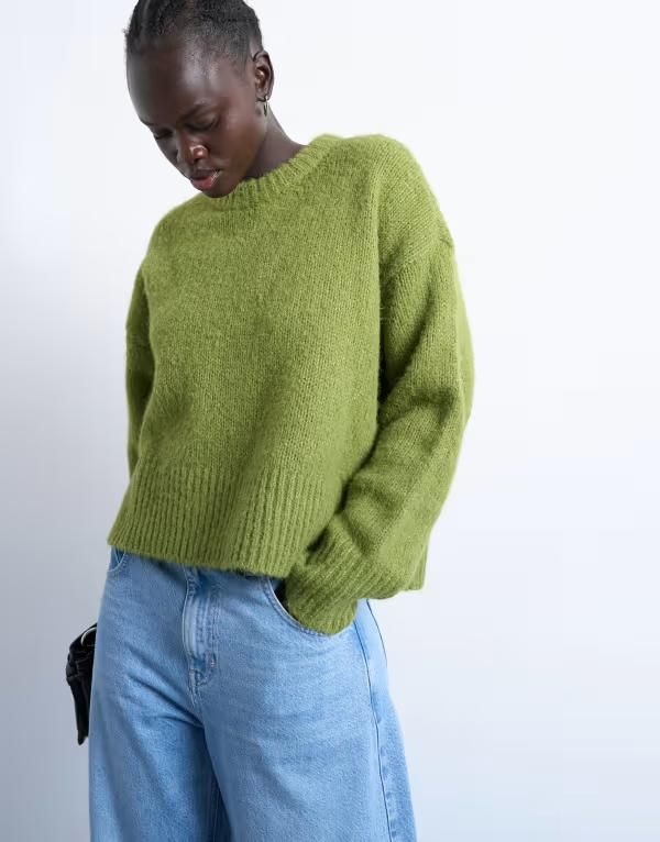 トップショップ レディース アウター ニット・セーター セーター ニット Topshop knit mid ultimate sweater Green グリーン