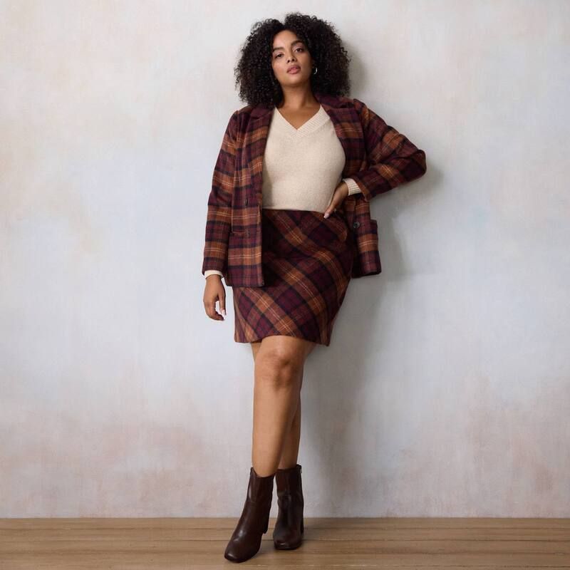 LC Lauren Conrad レディース ボトムスカート プラスサイズ ミニ Plusize LC Lauren Conrad Mini Skirt Fire Pit Plaid チェック