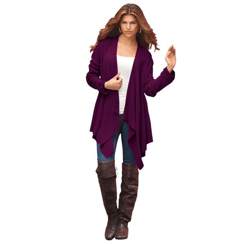 ロアマンズ レディース アウター ニット・セーター プラスサイズ カーディガン Roamans Womens Plusize Lightweight Handkerchief Hem Cardigan 12,195円