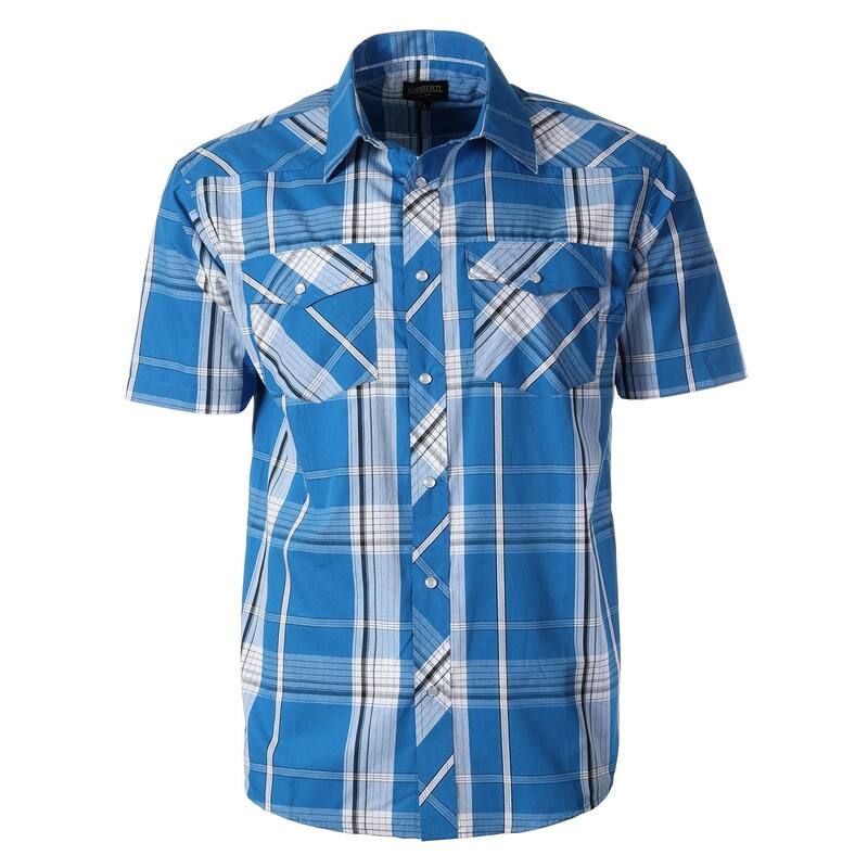 ジョベルティ メンズ トップス Tシャツ Gioberti Mens Western Cowboy Short Sleeve Shirt with Snap Buttons Turquoise Whi