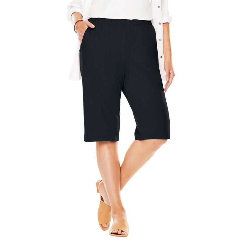 ウーマン ウィズイン レディース ボトムス ハーフパンツ・ショーツ プラスサイズ ショートパンツ ニット Woman Within Plusize 7Day Knit Bermuda Shorts B