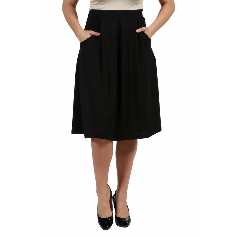 24 セブンコンフォート レディース ボトムスカート A ライン プラスサイズ プリーツ Plusize 24Seven Comfort Apparelong Pleated ALine Skirt