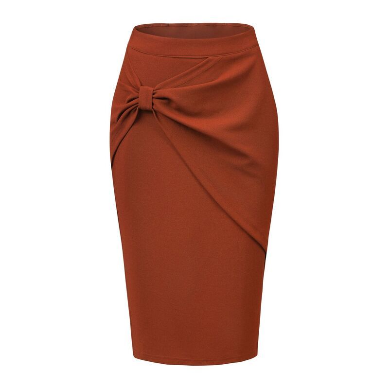 アレグラ ケー レディース ボトムスカート ハイウエスト ギャザー ミディ ALLEGRA K Work Pencil Skirts For Women Ruched High Waist Bodyc
