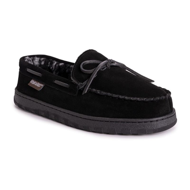 ムクルクス メンズ シューズ サンダル レザー フリース MUK LUKS Leather Berber Fleece Mens Moccasin Slippers Black ブラック