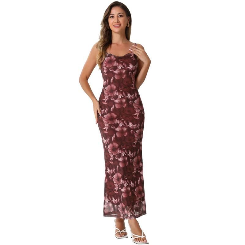 アレグラ ケー レディース トップス ワンピース フラワー柄 メッシュ ノースリーブ マキシ フラワー ALLEGRA K Womens Mesh Floral Sleeveless Bodycon 10,570円