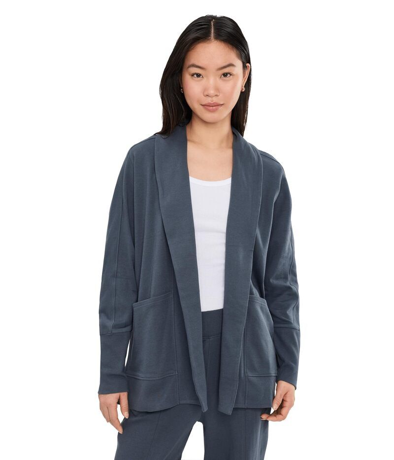 パクト レディース アウター ニット・セーター カーディガン PACT Airplane Wrap Cardigan Steel Blue ブルー