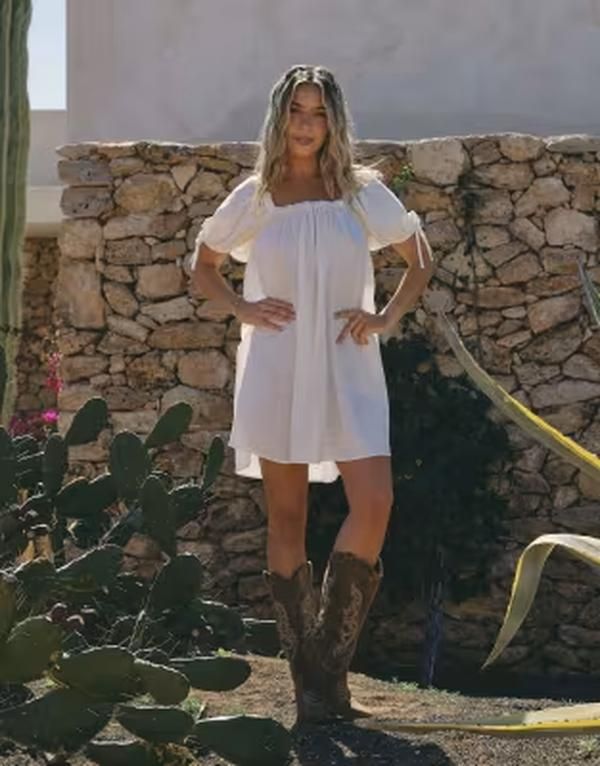 サウスビーチ レディース トップス ワンピース ミニ South Beach x Liv Silverman babydoll mini dress WHITE ホワイト