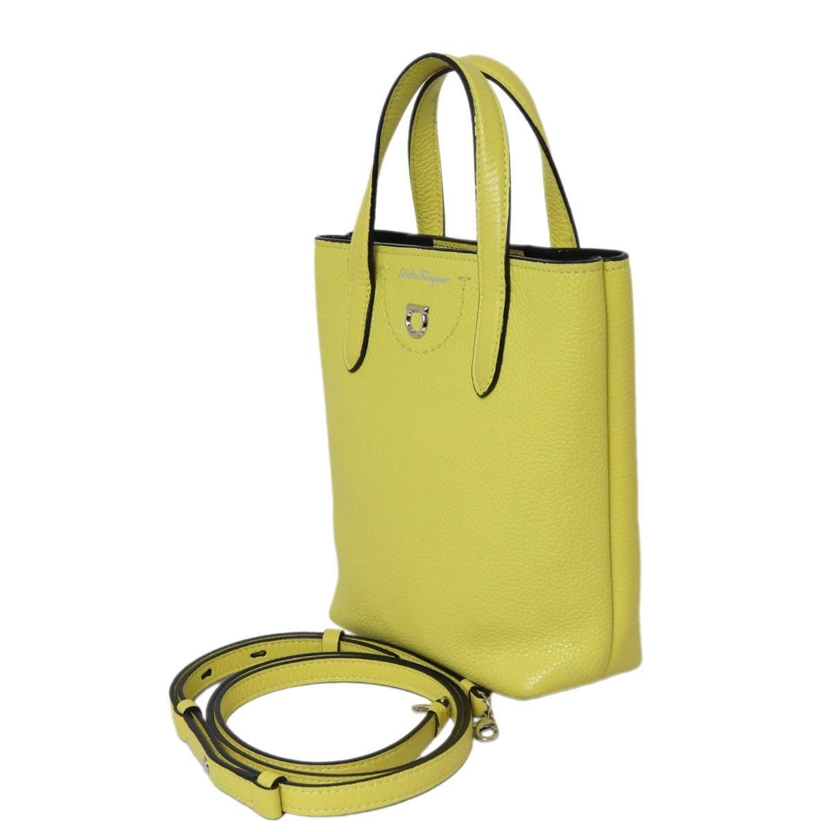 Ferragamo/フェラガモ 2wayバッグ　トートバッグ　ショルダーバッグ レモンイエロー　ES Bランク 27,690円