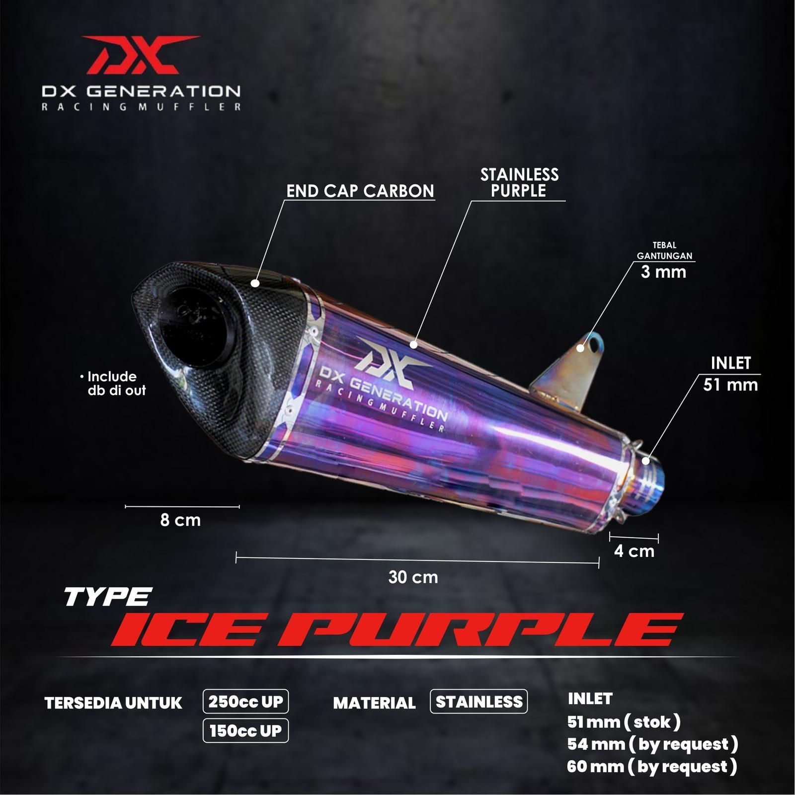 DX GENERATION ICE PURPLE フルエキマフラー AEROX PCX VARIO NMAX XMAX