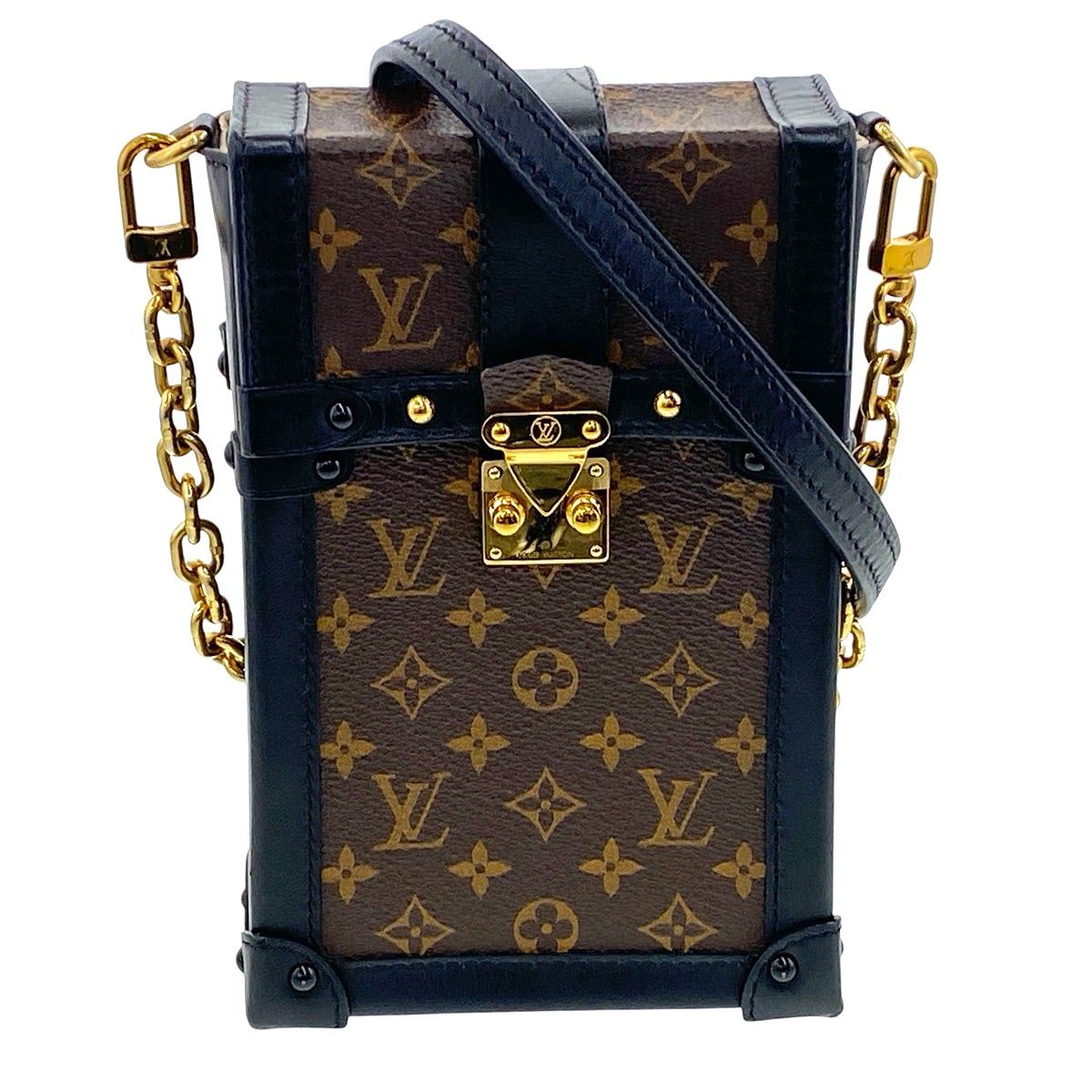 LOUIS VUITTON ルイ・ヴィトン ポシェット トランク ヴェルティカル ショルダーバッグ M63913 レディース ブラウン 中古