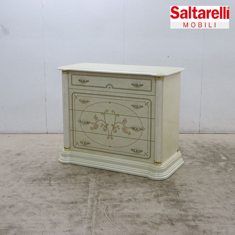 Saltarelli Mobili サルタレッリ・モビリ Florence フローレンス 4段チェスト/収納 アイボリー イタリア家具 クラシック 25万