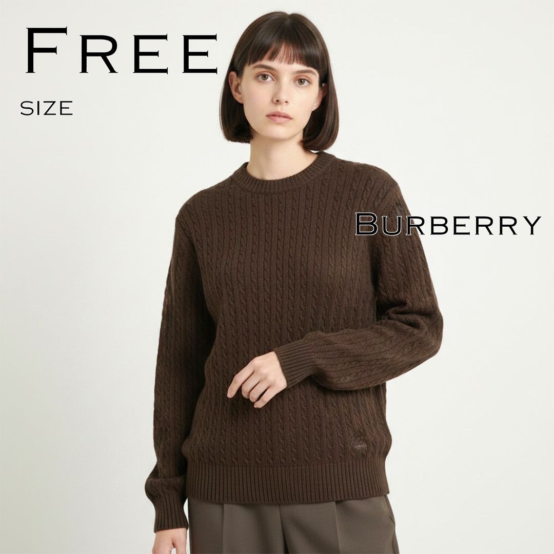 80〜90s burberrys アルパカウールマルチボーダーセーター レディース 【美品/カシミヤ混】最高級 Burberrysバーバリー 90s 日本