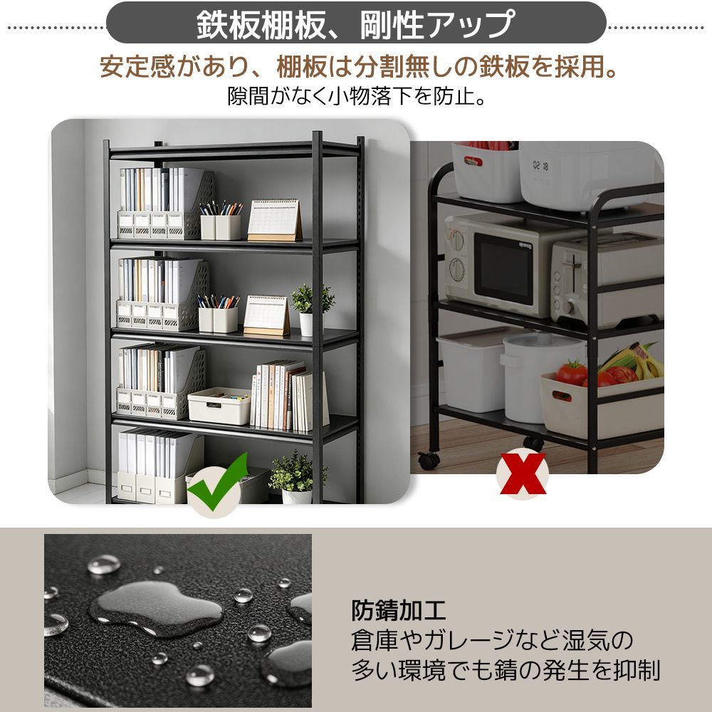 【5 段式大型ラック 耐荷重 100kg】頑丈設計 高さ調整可能 分割仕様可能 熊本応援キャンペーン開催中】5段スチールラック 幅150cm 大型収納
