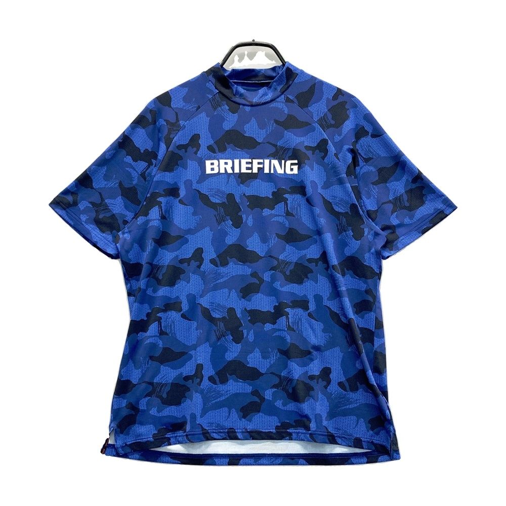 サイズ：M BRIEFING GOLF ブリーフィング 2024年 ハイネック 半袖Tシャツ 迷彩柄 カモフラ ブルー系 [240101746104] ゴルフウェア メンズ ストスト