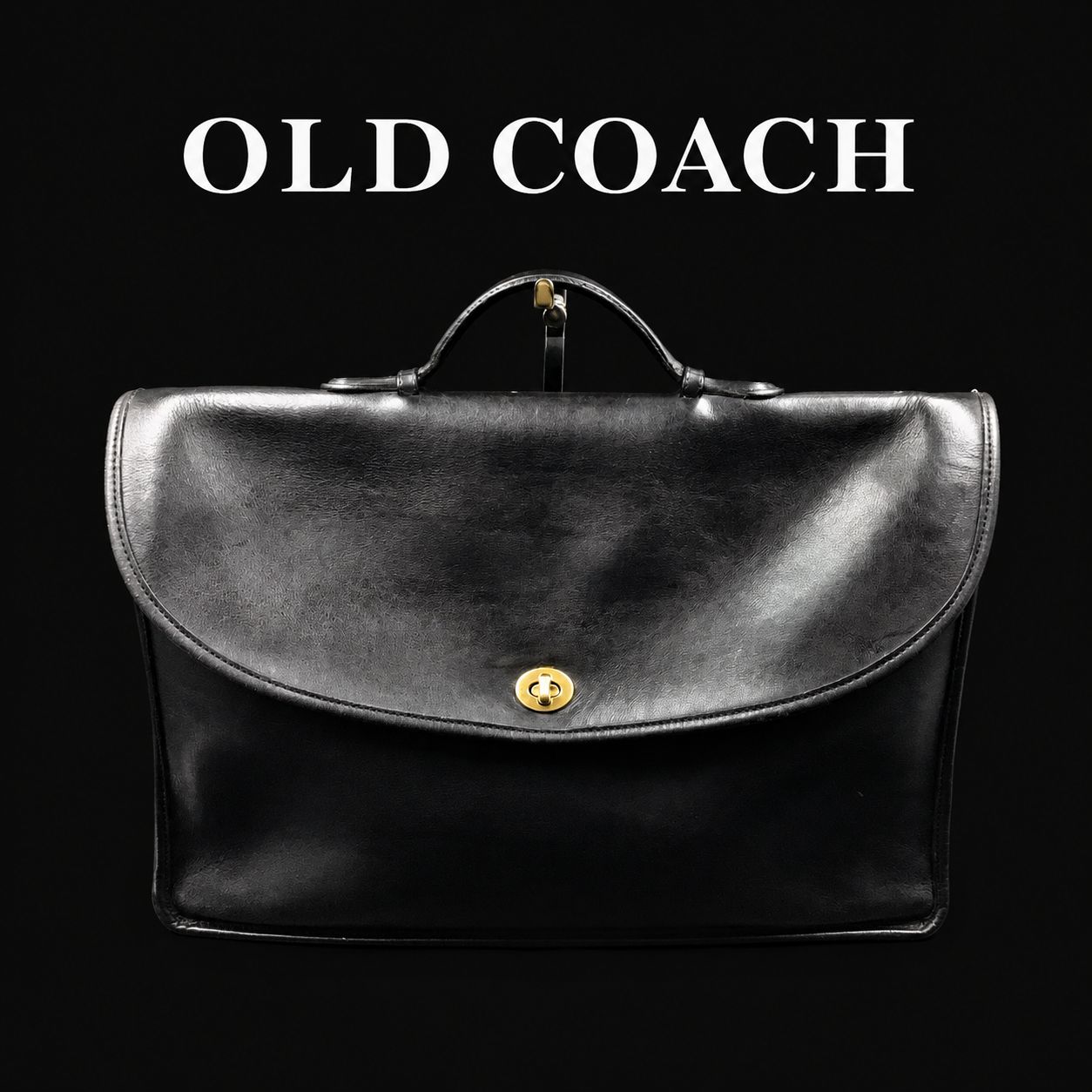 オールドコーチ OLD COACH ビジネスバッグ ブリーフケース 書類カバン ターンロック グラブタンレザー オールレザー 本革 ブラック 黒 ゴールド金具 A4 通勤 メンズ レディース