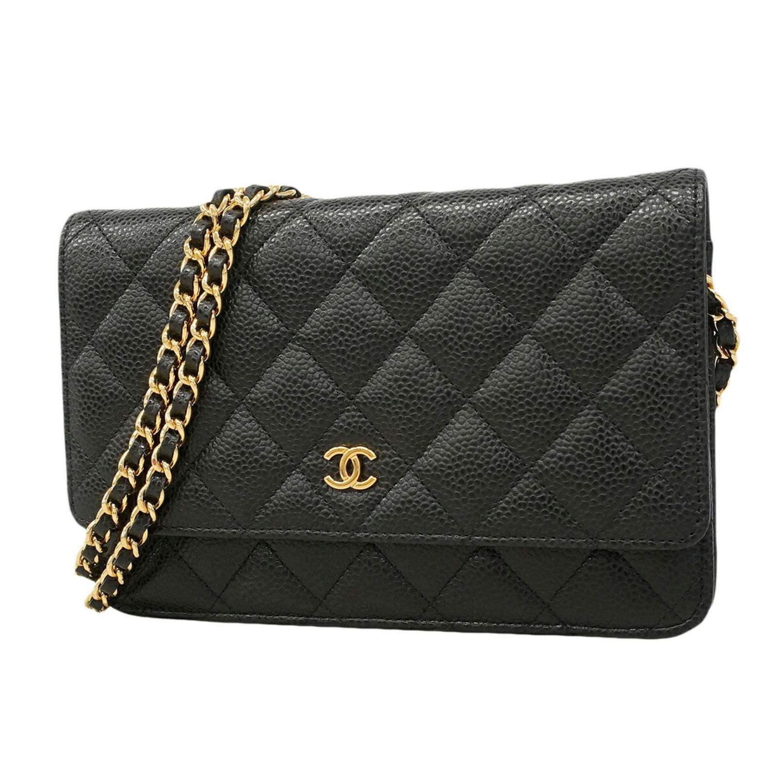 シャネル(Chanel) シャネル 財布・ショルダーウォレット マトラッセ チェーンショルダー キャビアスキン ブラック レディース 265,643円