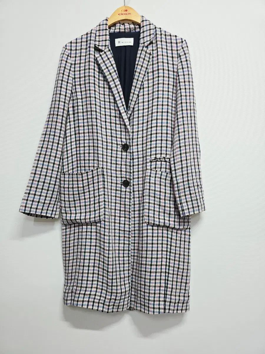 イッミシャ CHECK ダブル ボタン コート