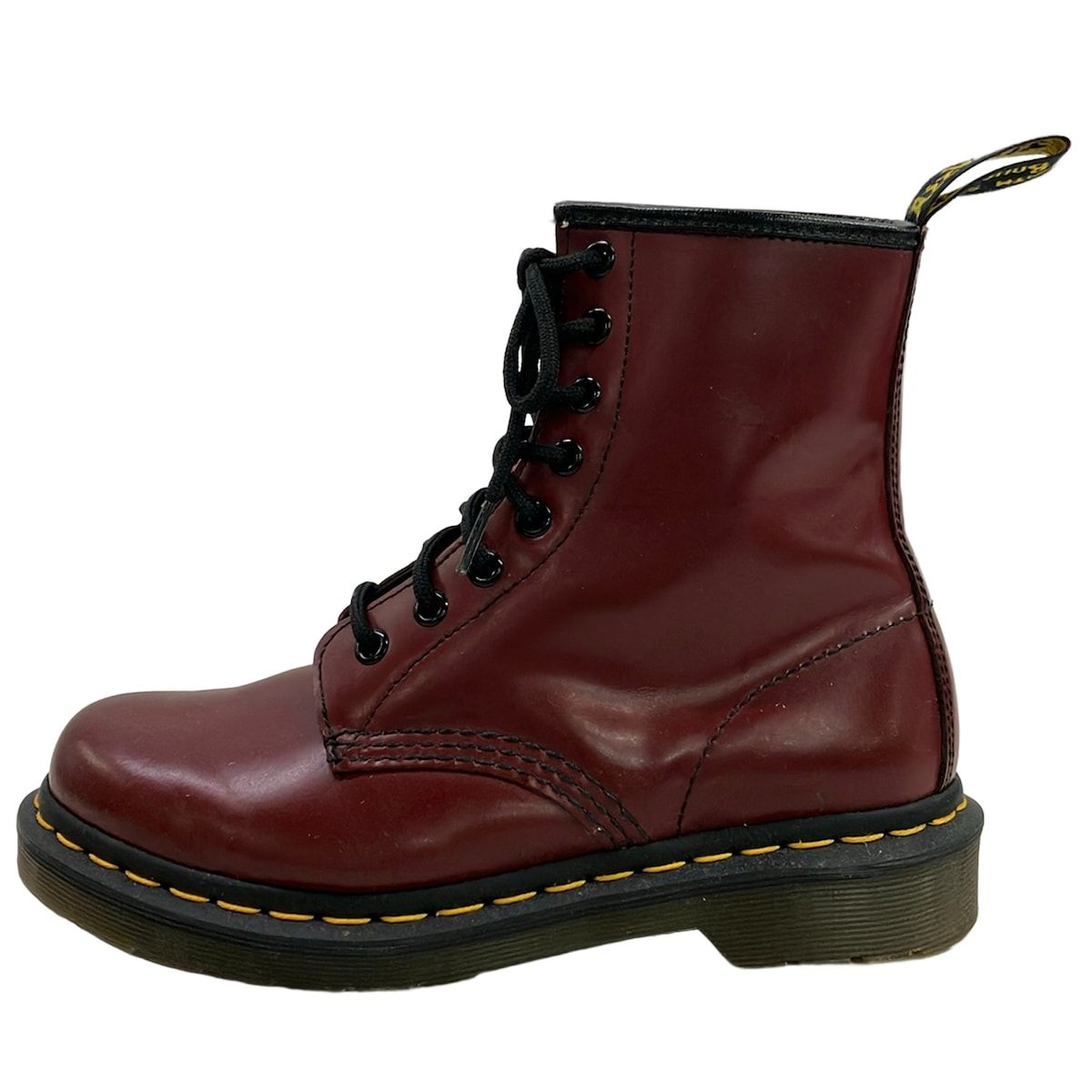 Dr.Martens(ドクターマーチン) ショートブーツ EU 37 レディース ボルドー×黒×イエロー レースアップ レザー 9,424円