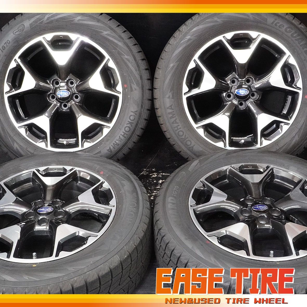 2025年製 バリ山 スバル GT XV 純正 17in 7J +55 PCD100 ヨコハマ iceGUARD iG70 225/60R17 SJ系フォレスター等