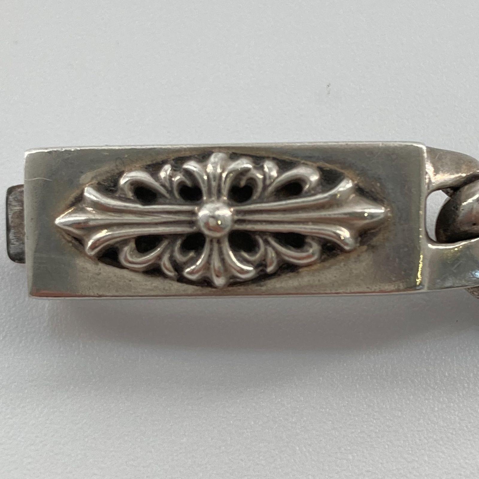 【5％OFFクーポン配布】CHROME HEARTS(クロムハーツ)　ID BABY FLRL CRS　ベイビーIDフローラルクロスブレスレット　SV925　47.0g　シルバー