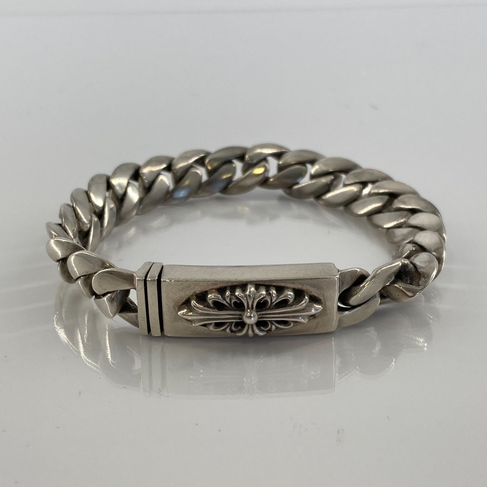 【5％OFFクーポン配布】CHROME HEARTS(クロムハーツ)　ID BABY FLRL CRS　ベイビーIDフローラルクロスブレスレット　SV925　47.0g　シルバー