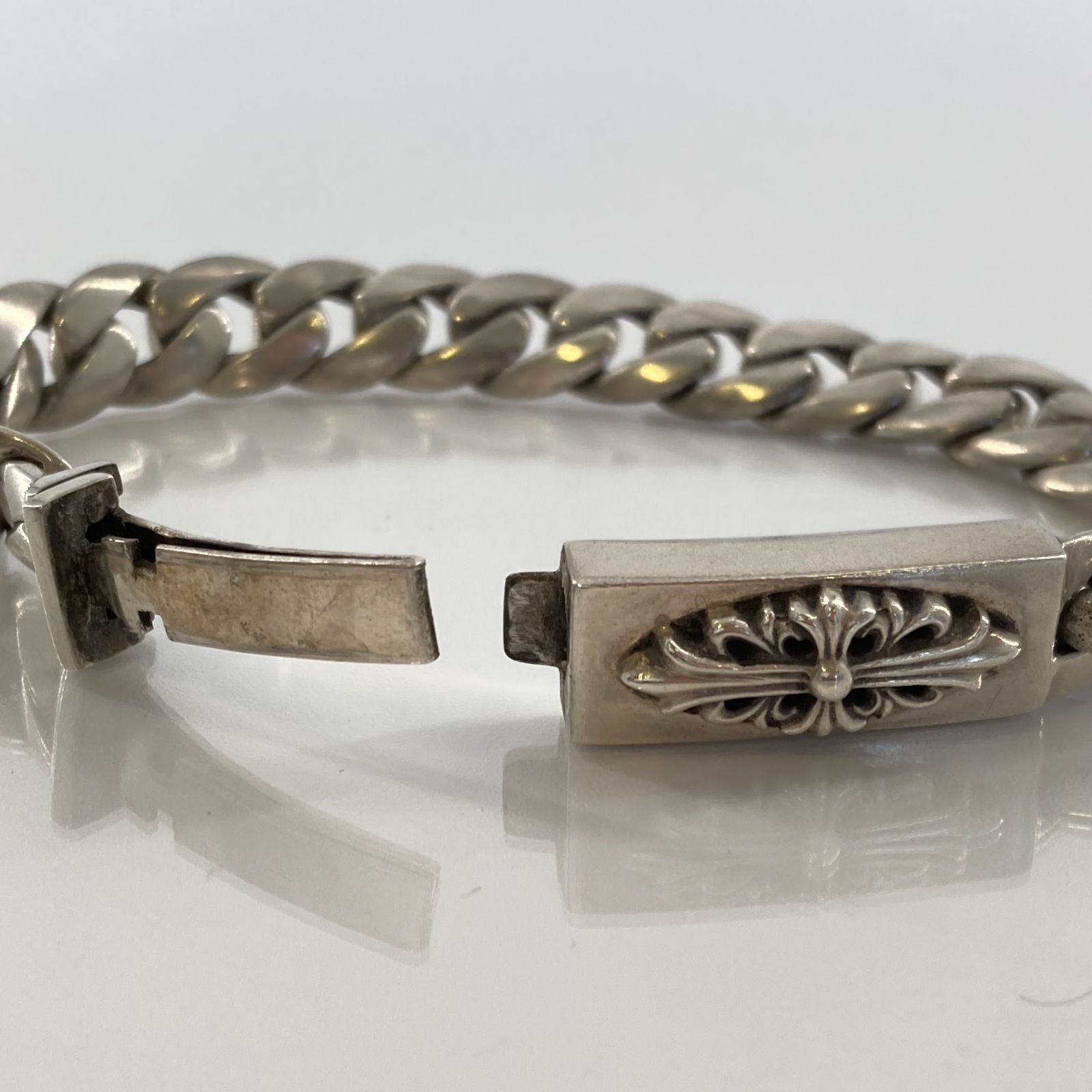 【5％OFFクーポン配布】CHROME HEARTS(クロムハーツ)　ID BABY FLRL CRS　ベイビーIDフローラルクロスブレスレット　SV925　47.0g　シルバー