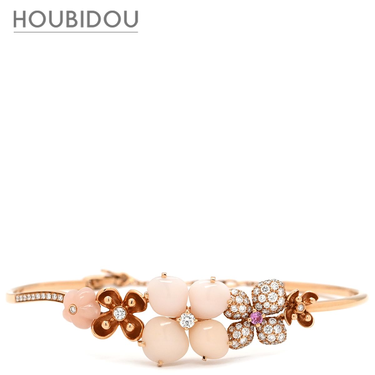 ショーメ CHAUMET ブレスレット オルタンシア オーブ ロゼ ピンク×ピンクゴールド ピンク 750 PG ダイヤ サファイア オパール エンジェルスキン 【中古】