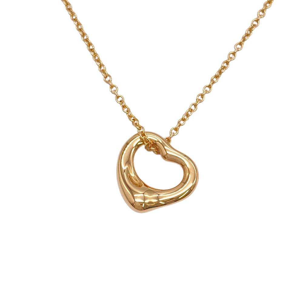 ティファニー Tiffany&Co. オープンハート ネックレス K18PG 2.9g ミニ ピンクゴールド エルサ・ペレッティ レディース【中古】